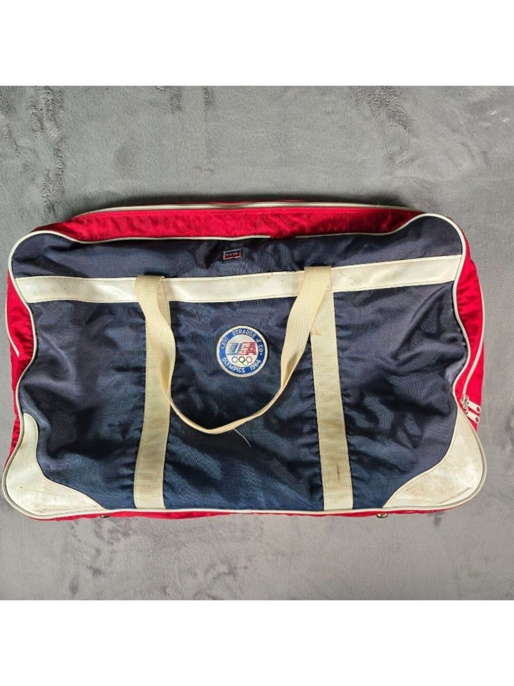 Distressed Vintage 1980s Levi's USA Olympics 1984 Duffel Travel Bag (M/L)
